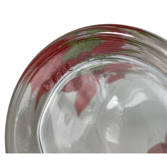 Vintage Christmas 8oz Glassware Old Fashioned Poinsettia by Block Set of 3 - Picture 11 of 11